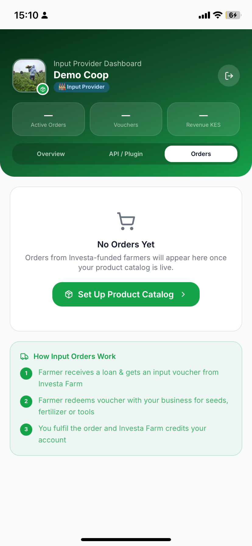 Input Provider Dashboard